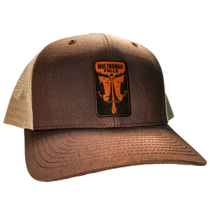 Multnomah Falls Leather Patch Trucker Hat
