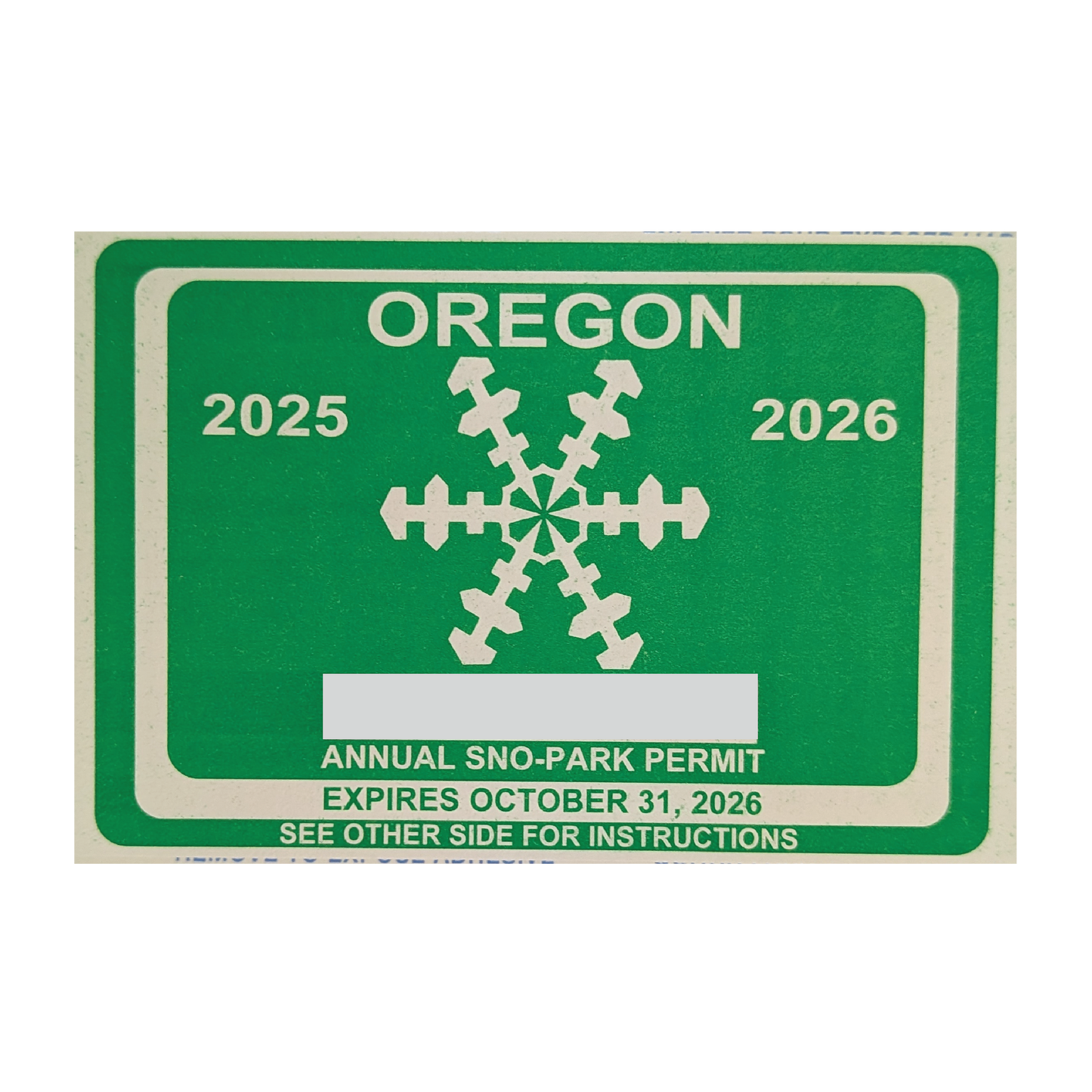 Oregon Sno-Park Permit