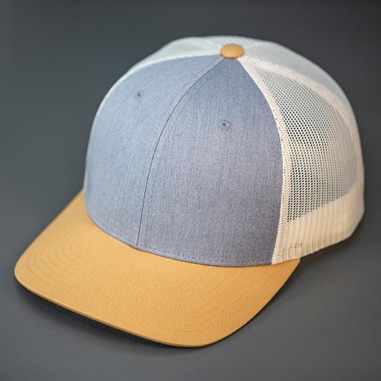 Any Park Trucker Hat - Heather Grey & Biscuit Front w/Birch Mesh