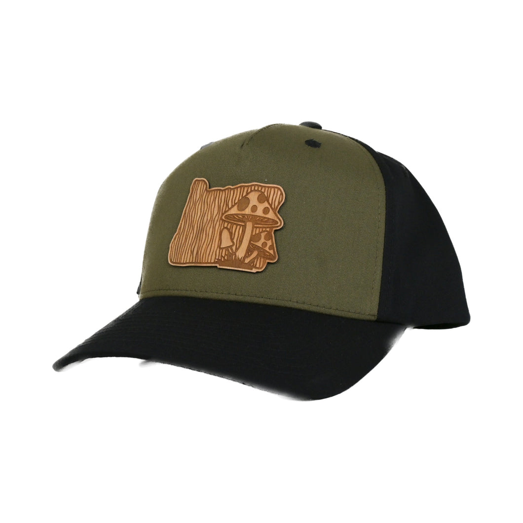 Mushroom - Wood Patch Snapback Hat