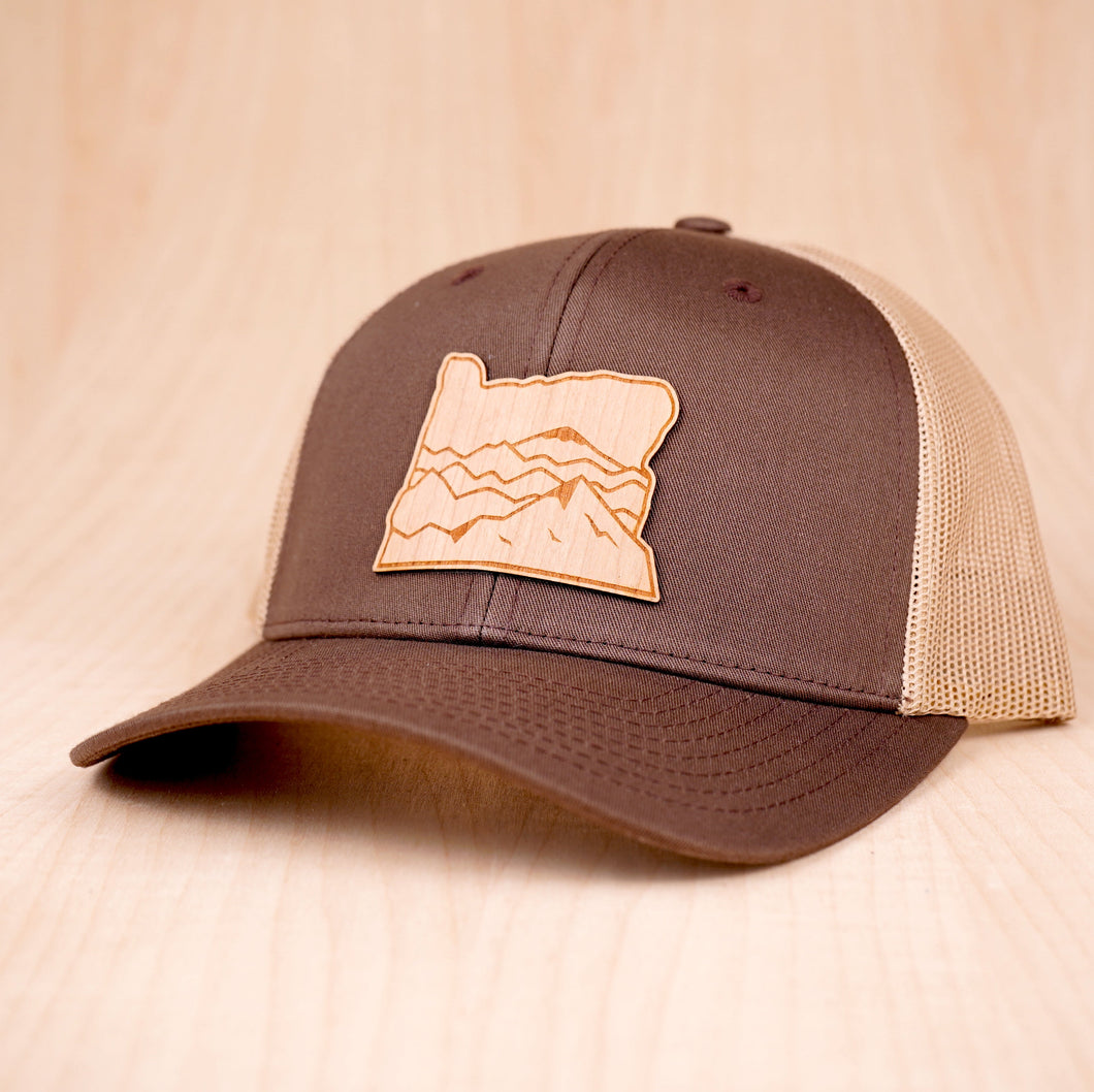 Mountains Wood Patch - Trucker Hat