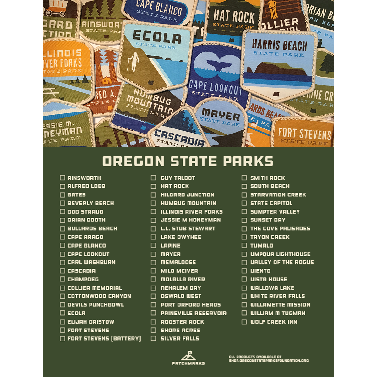 Oregon State Parks Collection Checklist