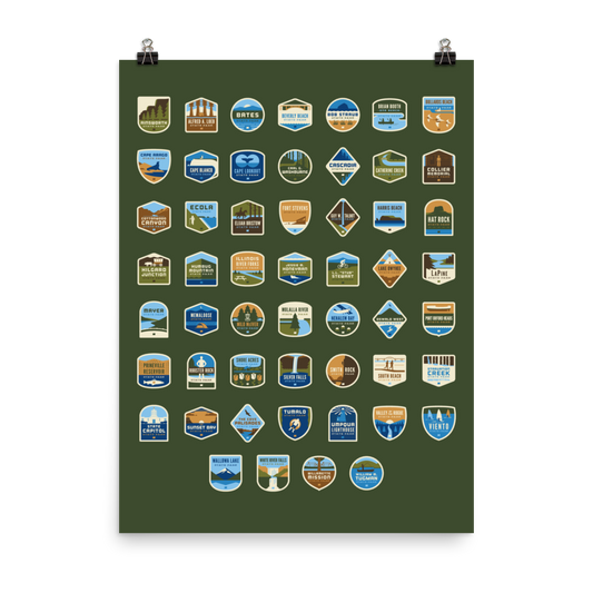 53 Oregon State Parks "Bedroom Poster" 18"x24"