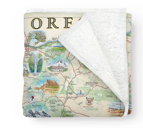 Oregon Map Fleece Blanket