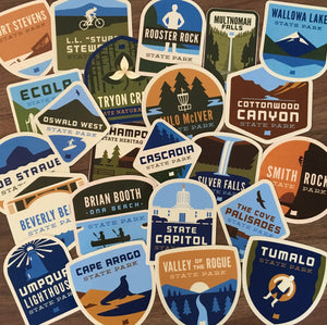 Complete Box Set of (63) Oregon State Park 4" Stickers